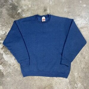 Vintage 90s Wilson Sweatshirt Size Large Blue Pullover Crew Neck Athletic Wear
